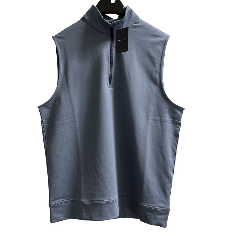Dunning Golf Performance Vest‎ Sleeveless 1/4 Zip Layer Size S Stretch Casual